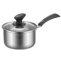 美厨奶锅16cm佳厨系列304不锈钢复底单层汤锅辅食锅MCN8176