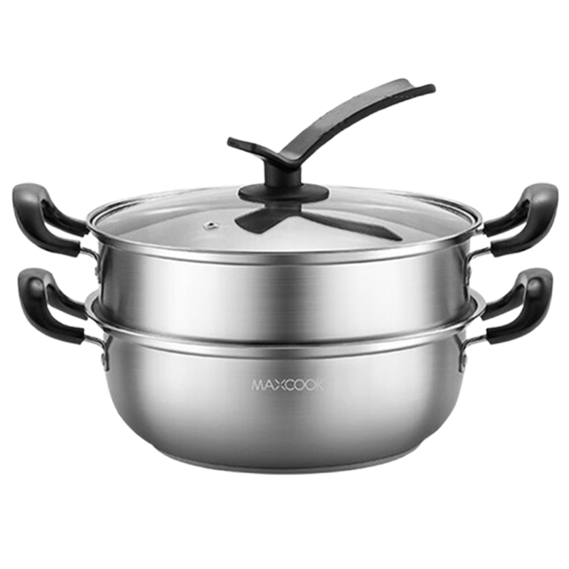 美厨蒸锅30cm爱尚厨系列304不锈钢复底汤蒸锅MCT2134