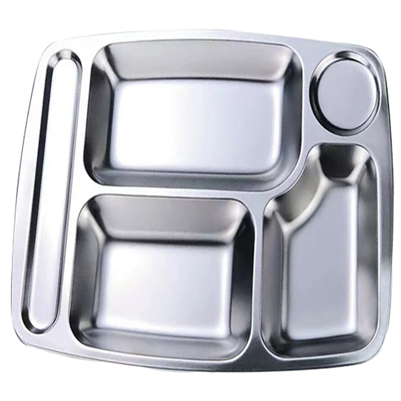 历途科技 304不锈钢加厚餐盘 大五格 个