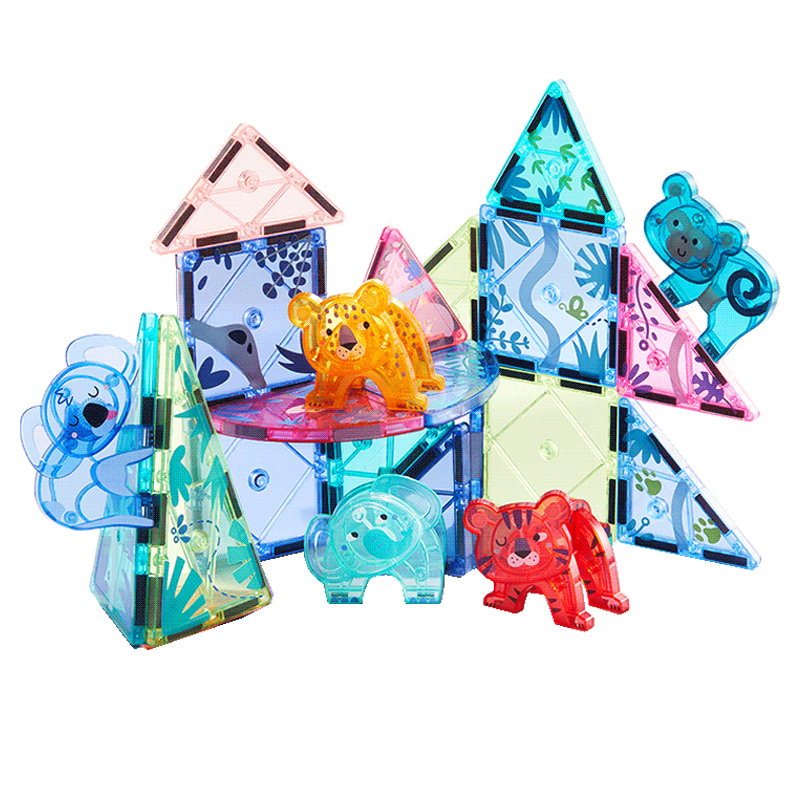 弥鹿儿童管道滚珠彩窗磁力片立体拼装益智玩具亲子聚合互动拼搭137