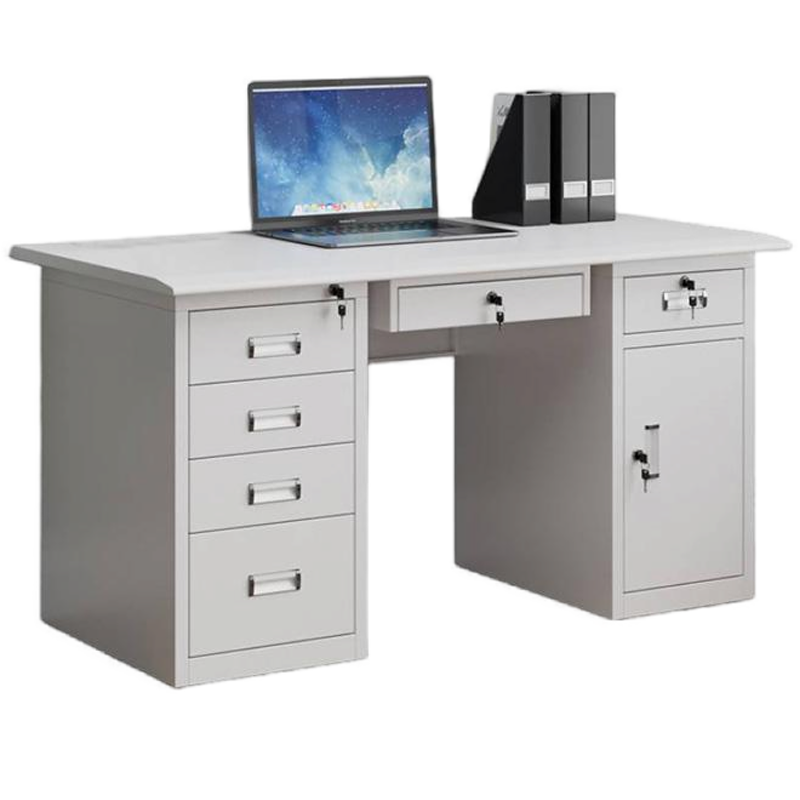 止臣 办公桌 钢制办公桌120*60*75c'm电脑桌职员桌写字台学习桌子带锁带抽屉 X5