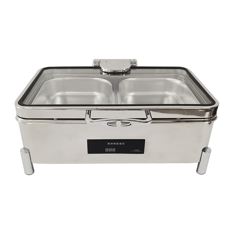 曼德铬 304不锈钢长方形自助餐炉 数显温控双格13L 一台