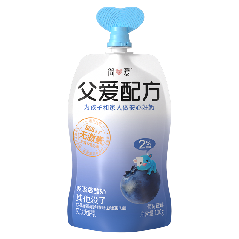 简爱酸奶 父爱配方100g(2%糖)100g*12袋(3-7天内发货)