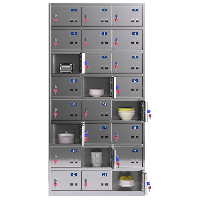 戴劲 201不锈钢碗柜餐盘柜食堂餐具收纳储存柜碗碟存放柜储物柜24门柜