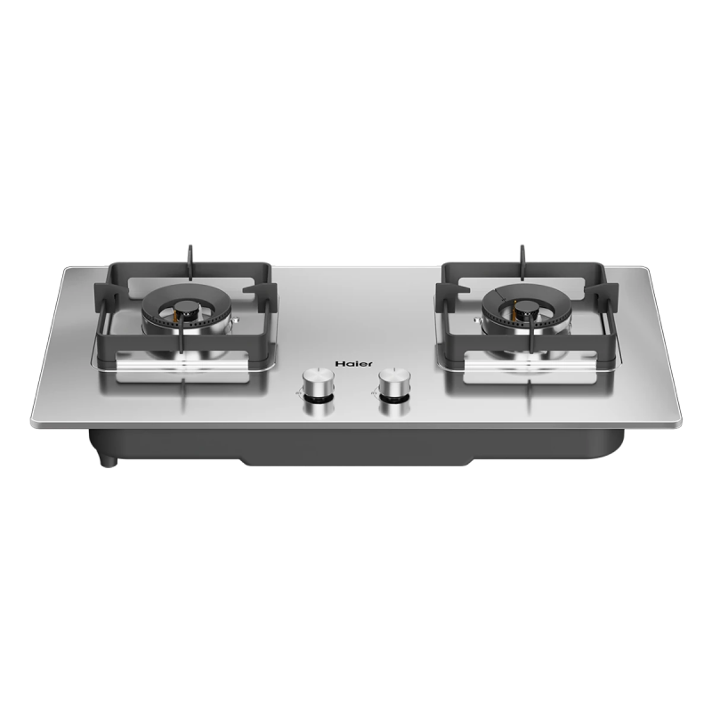 海尔燃气灶JZT-Q2GE2(12T)双灶家用 天然气不锈钢灶具 5.2kw纯蓝火焰 65%热效易洁耐高温 台嵌两用