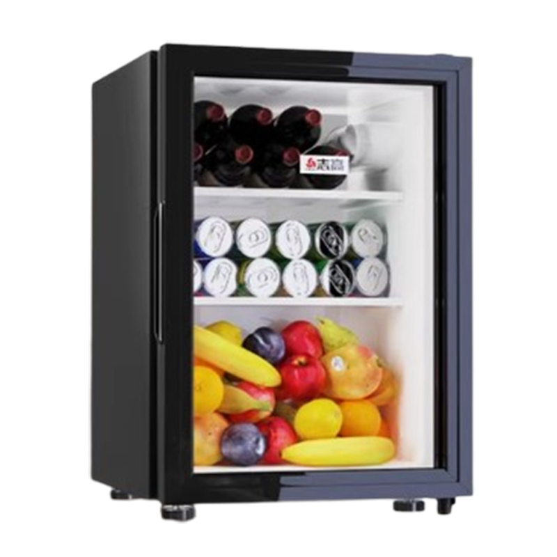 志高chigo冰吧家用小型客厅办公室饮料小冰箱冷藏柜茶叶保鲜柜迷你冰箱_BC-5858L深黑色三层钢化玻璃门一级能效带锁