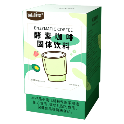 [买2发3]每优健萃酵素咖啡固体饮料0脂肪0蔗糖3秒速溶冷热双泡含果蔬酵素 2g*20条/盒