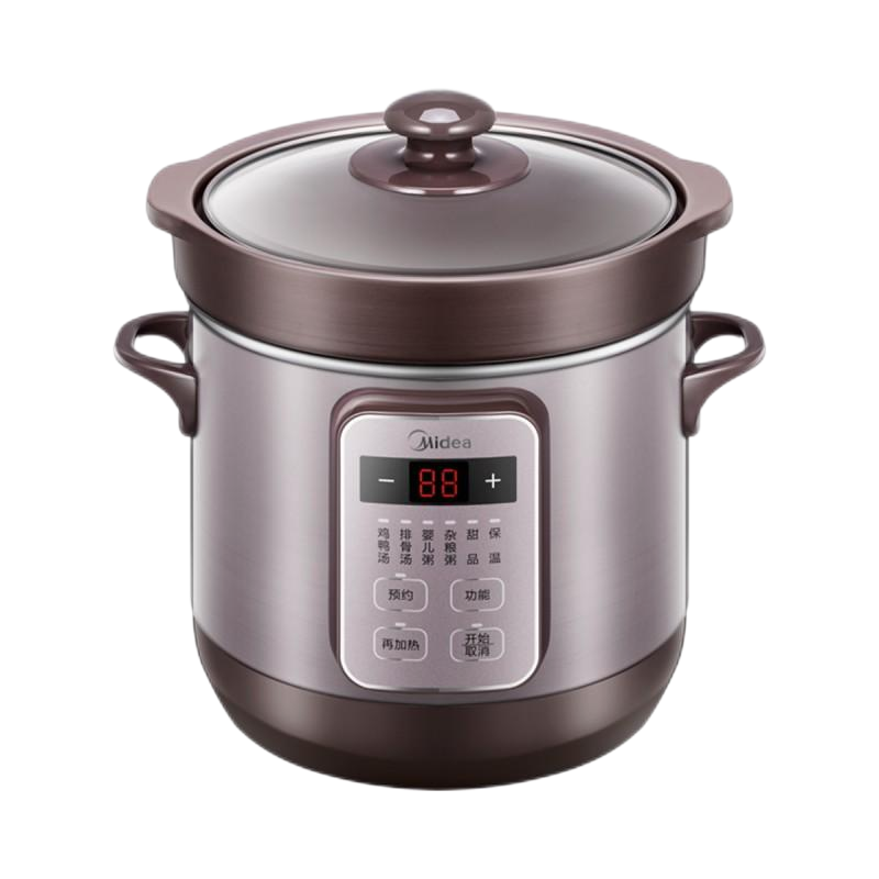 美的(Midea)电炖锅DG18Easy201南都陶釜内胆厚实聚能1.8L大容量炖煮粥汤双重保温防烫家用炖锅