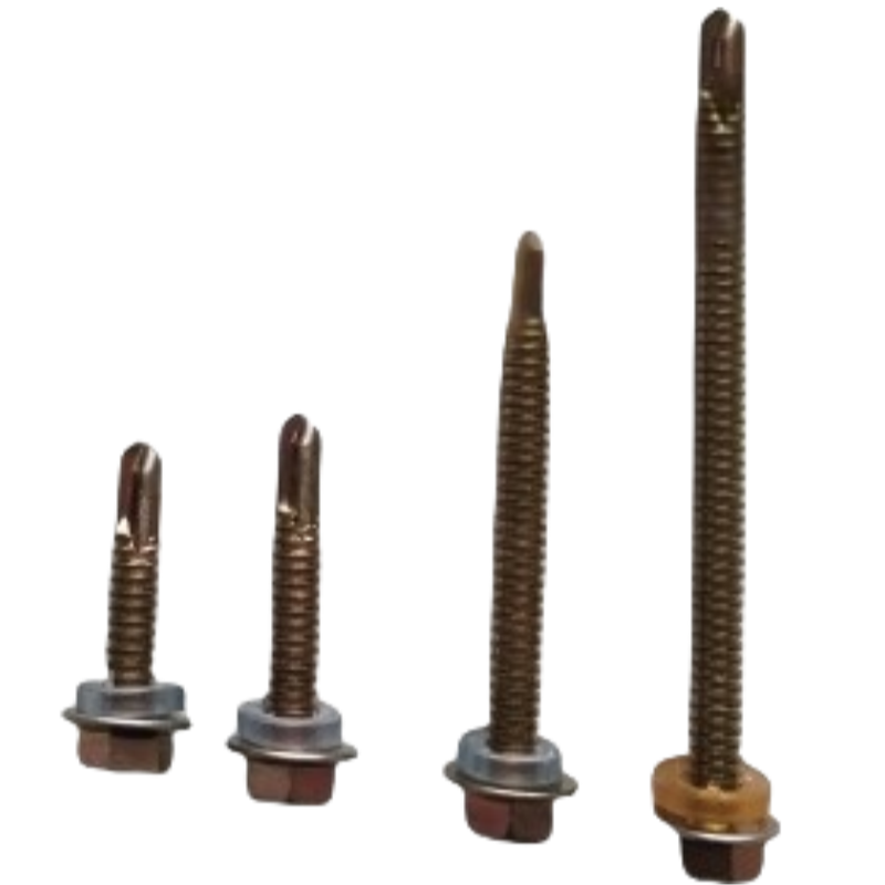 JIBIN/继彬GB15856.4 六角法兰面钻尾自攻钉 碳钢 镀彩锌 全牙 ST6.3×25 1包