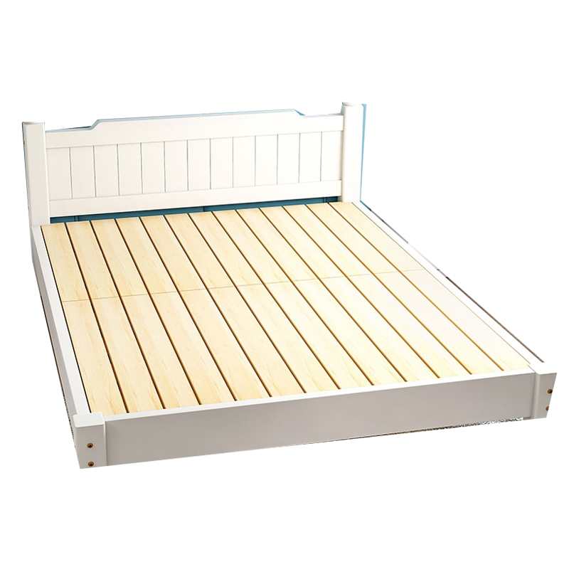 床1.5米白色双人床1.8米经济型阿斯卡利(ASCARI)现代简约出租房简易1.2m单人床