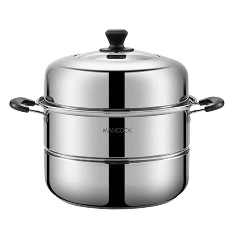 美厨蒸锅32cm高拱盖系列加厚复底单层双篦汤蒸锅MCZ1009
