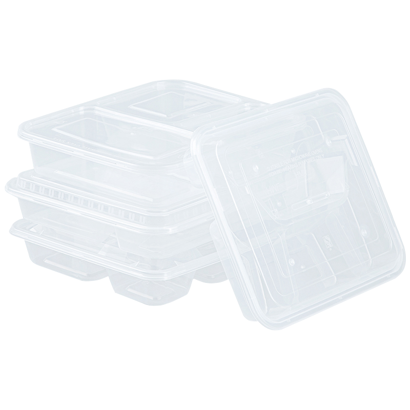 DERUIMAN一次性饭盒五分格打包盒1000ml外卖餐盒