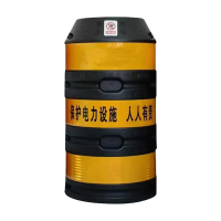 斯赞 电杆防撞警示桶 黄黑450*650*1200mm 个