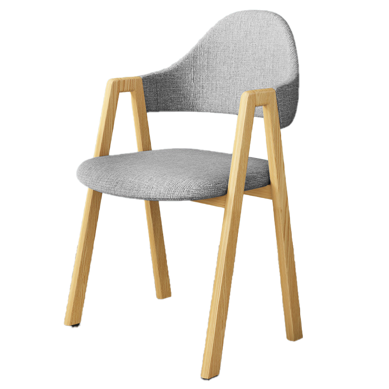 锦北 北欧椅子靠背电脑椅简约化妆椅休闲网红铁艺家用餐椅四件起售浅灰