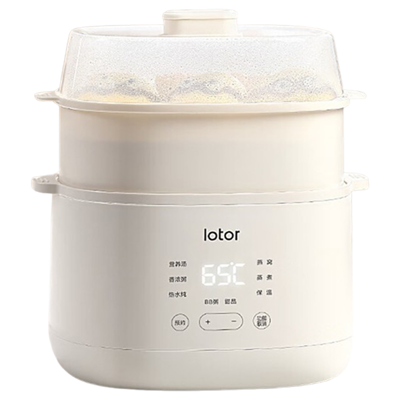 LOTOR电炖锅1.5小容量多功能白瓷内胆电砂锅蒸笼款DDZ15-MB-ZLK