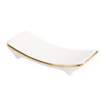 北国风光 骨瓷镶金筷子架 TS-XJ-桥型筷子架 个