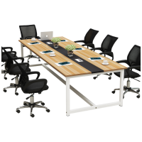 锦北 2.2米*1.2米会议桌长桌简约现代长方形桌子工作台洽谈培训桌职员电脑办公桌 220x120x75单桌颜色备注