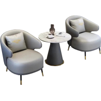 戴劲 洽谈沙发组合轻奢售楼处谈判小圆桌洽谈沙发桌子 1圆桌2沙发