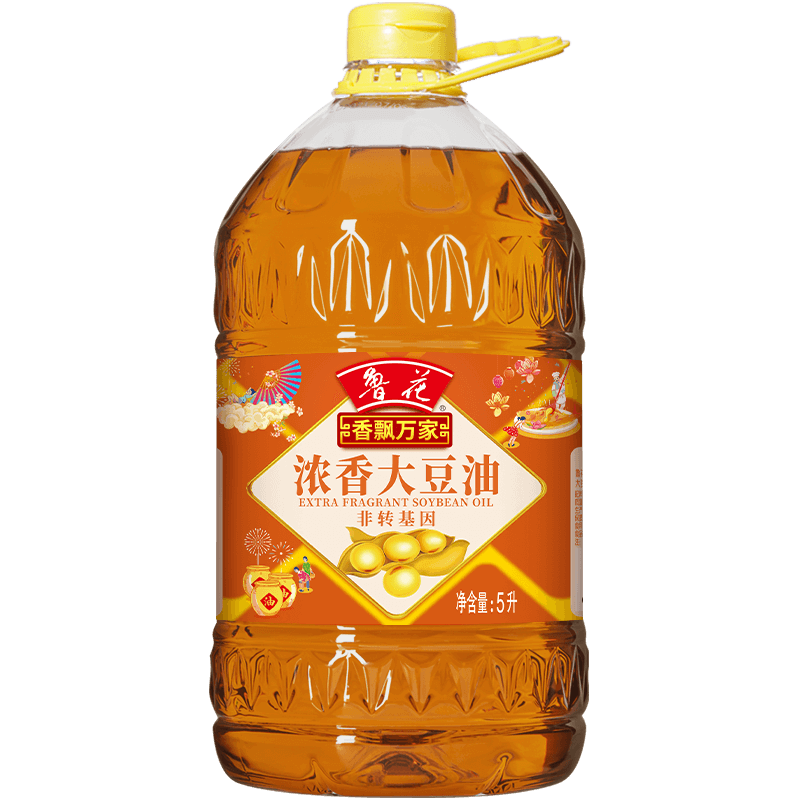 鲁花 香飘万家浓香大豆油 5L