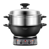 荣事达(Royalstar)电炒锅 家用铸铁多功能电热锅电铸铁锅炒锅多用途锅 电蒸锅RDG-ZH38TC6S单笼