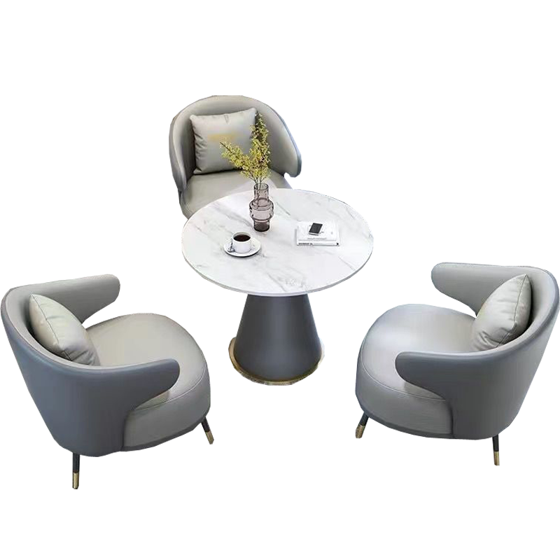 晋舰 洽谈沙发组合轻奢售楼处谈判小圆桌洽谈沙发桌子 1圆桌3沙发