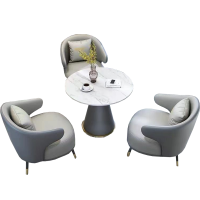 晋舰 洽谈沙发组合轻奢售楼处谈判小圆桌洽谈沙发桌子 1圆桌3沙发