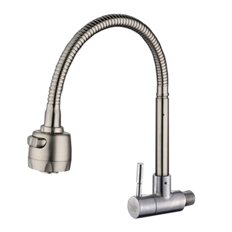 林下春雪厨房水龙头洗菜盆精铜单冷水龙头入墙式侧进水不锈钢水槽面盆家用