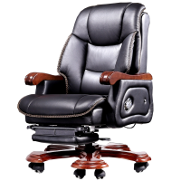 晋舰 老板椅商务总裁椅办公室大班椅可躺10轮电脑椅 牛皮+搁脚