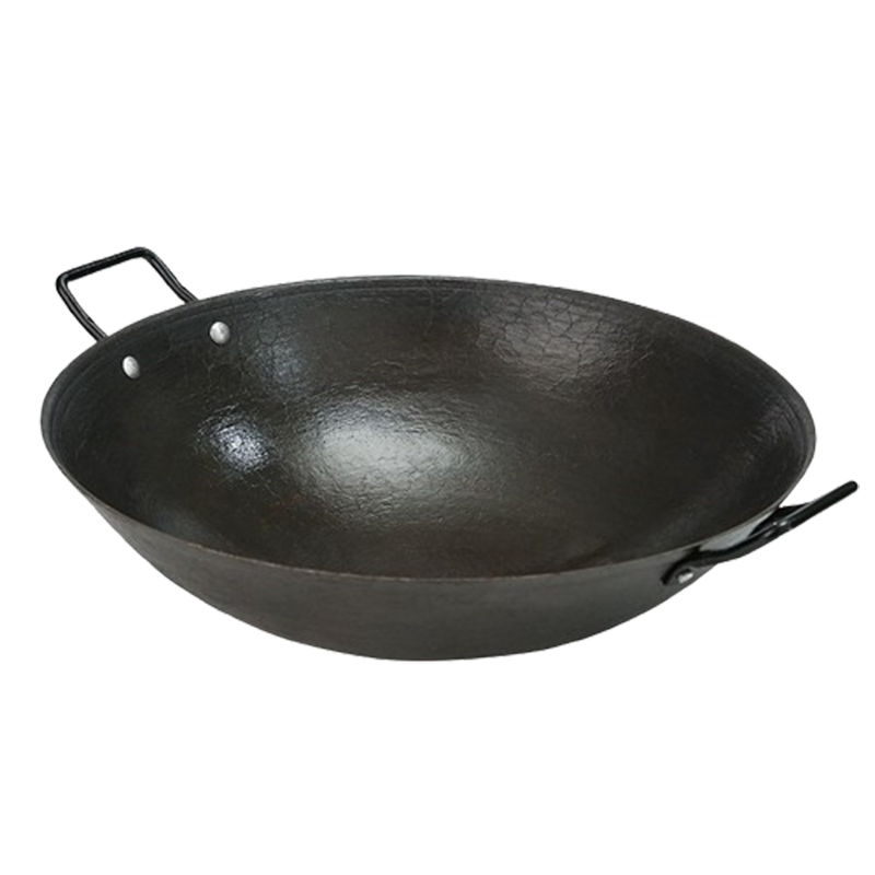 纳丽雅(Naliya)老式双耳铸铁锅小号炒锅家用生铁锅圆底锅燃气炒菜锅具_38cm圆底