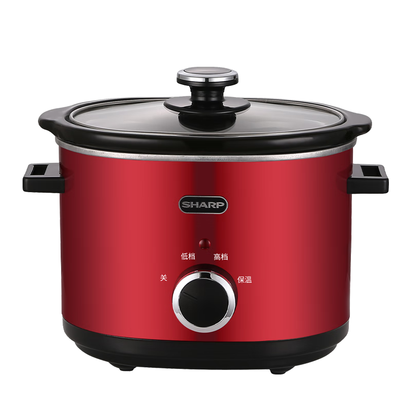 夏普电炖锅文火慢炖加厚陶瓷内胆原汁原味 1.7L精巧容量 KX-CN17L-R