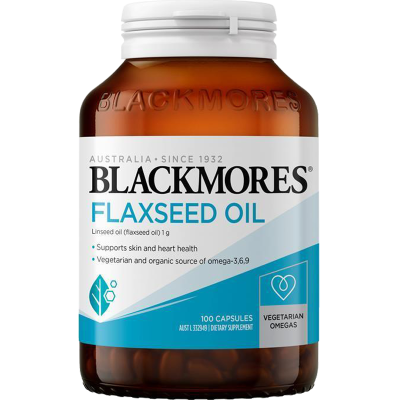 效期至27年6月 Blackmores 澳佳宝 亚麻籽油软胶囊 100粒 含OMEGA3,6,9 澳洲进口