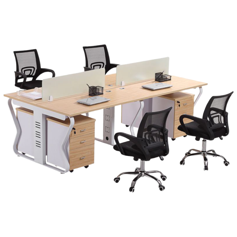 锦北 办公家具职员办公桌简约工位办4人位员工位6人电脑桌椅组合屏风卡座职员工位配送入户安装到位 四人位含柜