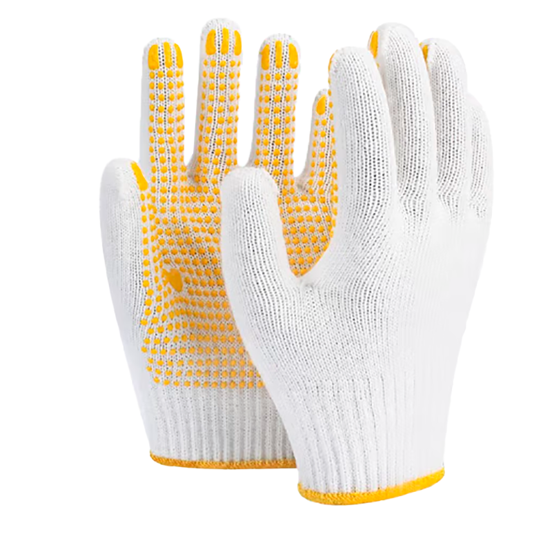 手套防滑点胶手套黄色 12双/包