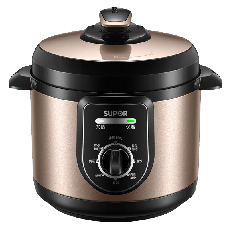 苏泊尔(SUPOR)电压力锅 4L家用小型机械式 智能电压力锅家用多功能易清洁内胆七大烹饪模式高压锅 40YA9061