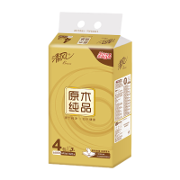 清风金装抽纸110抽4包/提6提24包装家用实惠装餐巾纸面巾纸擦手原木卫生纸巾