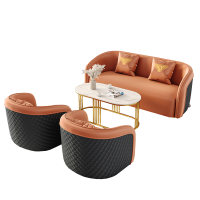 戴劲 洽谈沙发售楼处接待桌椅组合谈判茶几会客沙发 1+1+2+茶几