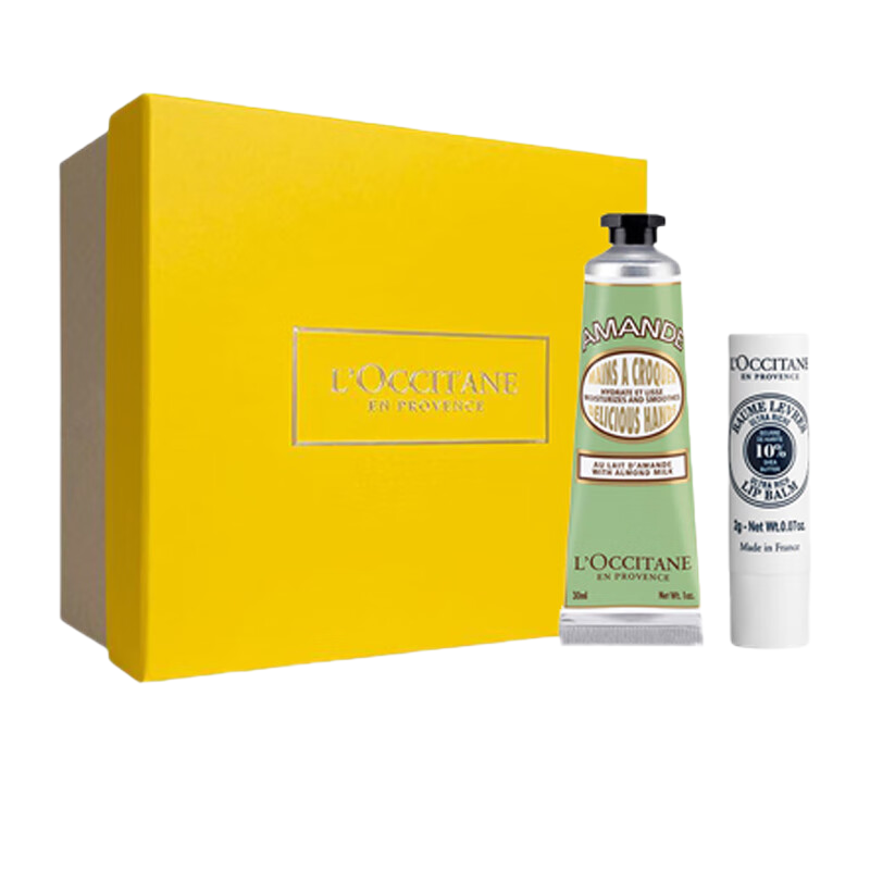 欧舒丹 经典秋冬护理两件套(香型随机经典润手霜30ML+乳木果滋润护唇膏2G)秋冬护理