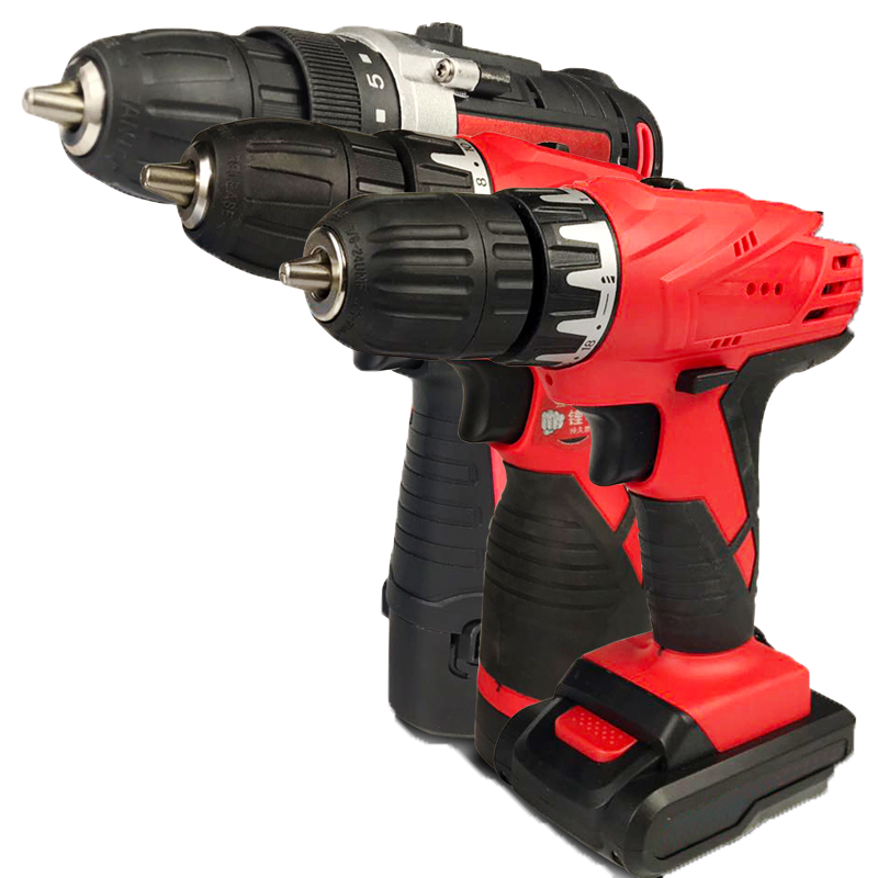 闪电客手电转家用充电式电动螺丝刀手电钻迷你工具12V小锂电手钻电 12v双速塑盒1电1充+配件