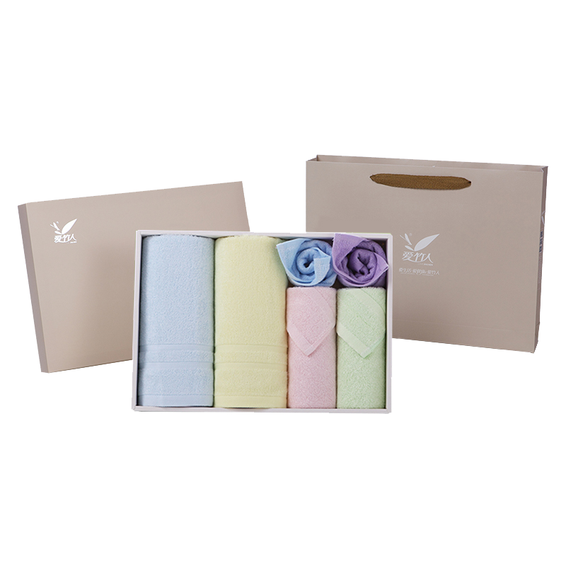 爱竹人 竹纤维毛巾方巾6件套 AZR-JY6JT /盒