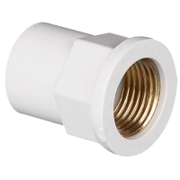 云型巨 PVC铜内丝直接 PVC给水管配件内丝直接丝扣 20mm*4分螺纹 单位:个