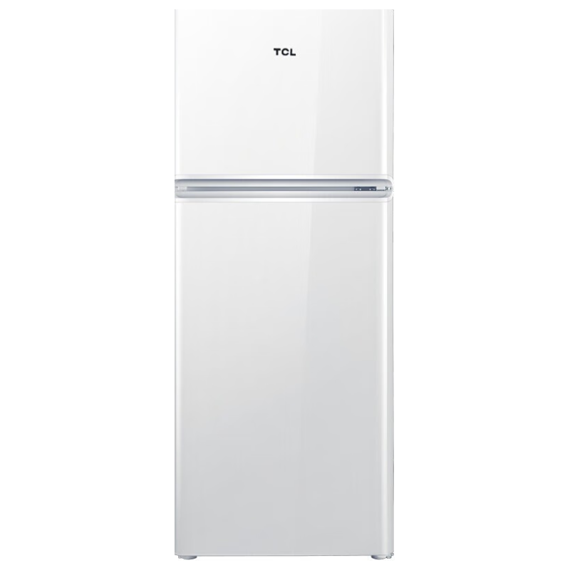 TCL |120升小型双门电冰箱 LED照明 迷你 节能 静音小冰箱BCD-120C珍珠白