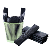 琅柯 黑色手提垃圾袋 加厚背心袋 50只装 36*56cm