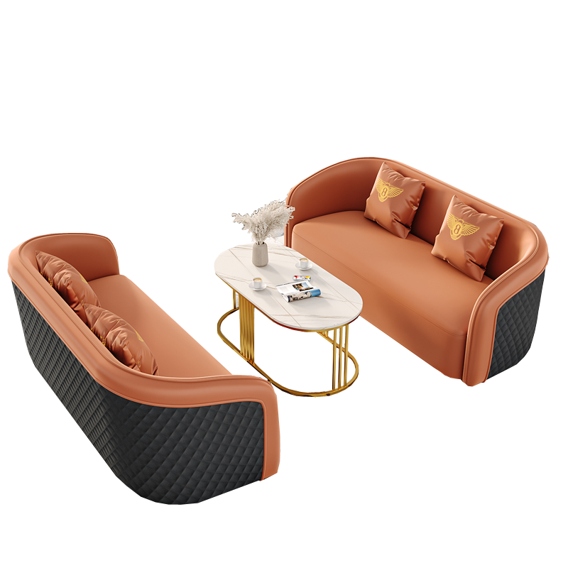 戴劲 洽谈沙发售楼处接待桌椅组合谈判茶几会客沙发 2+2+茶几