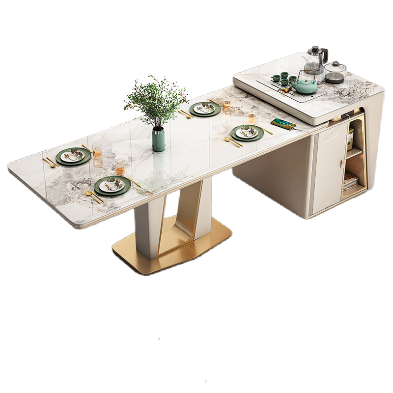 戴劲 轻奢岩板茶桌椅组合现代多功能岛台茶桌家用一体功夫茶台 1.6米