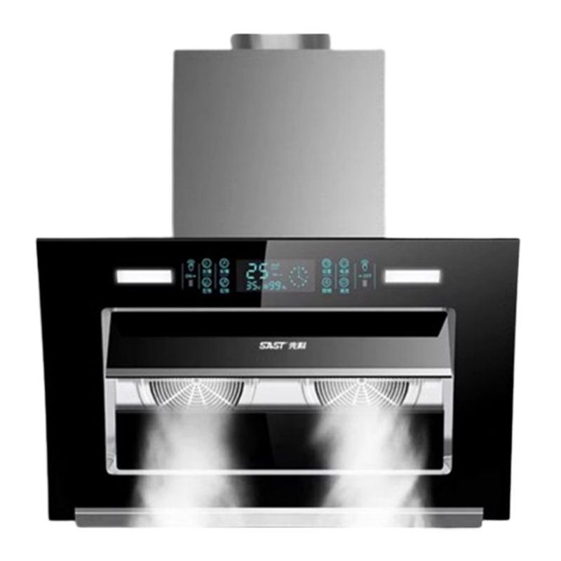 先科SAST双电机大吸力抽油烟机家用厨房抽油机出租房侧吸脱排吸油烟机_自动开合・语音智控28m³・80cm・上门安装