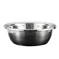 旺琰礼 漏盆加厚款不锈钢圆形洗米盆洗菜盆厨房沥水篮 40cm/个