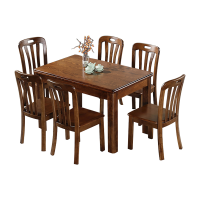晋瑞达 实木餐桌椅(一桌六椅150*90*75cm)套