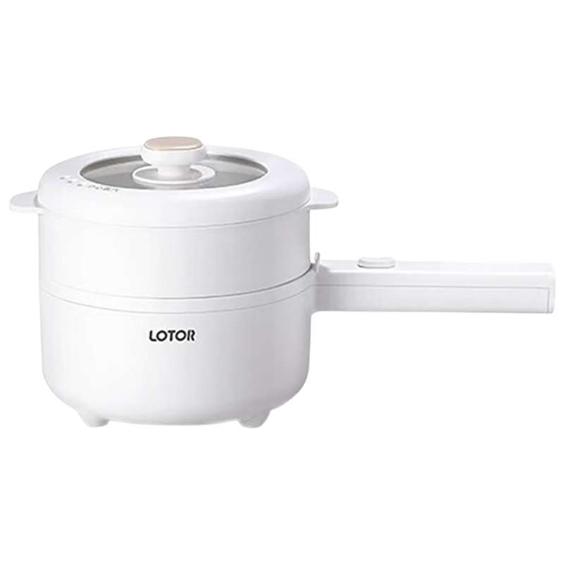 LOTOR电煮锅1.6L迷你学生宿舍多功能电热锅蒸笼款17C-ZLK