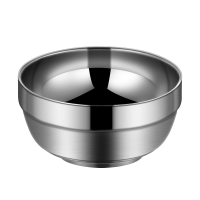 DERUIMAN双层加厚不锈钢饭碗16cm家用隔热泡面碗防烫碗