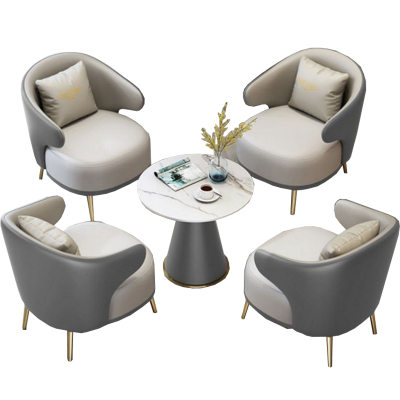 戴劲 洽谈沙发组合轻奢售楼处谈判小圆桌洽谈沙发桌子 1圆桌4沙发